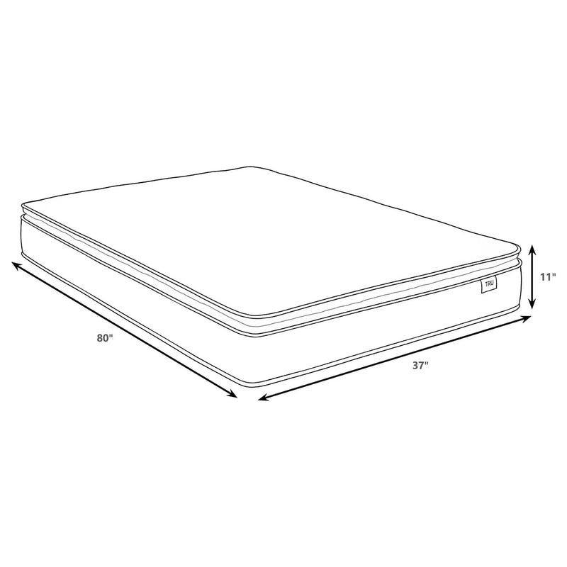 Hayes 11-inch Twin XL Pillow Top Memory Foam Hybrid Mattress by Unique Piece Furniture