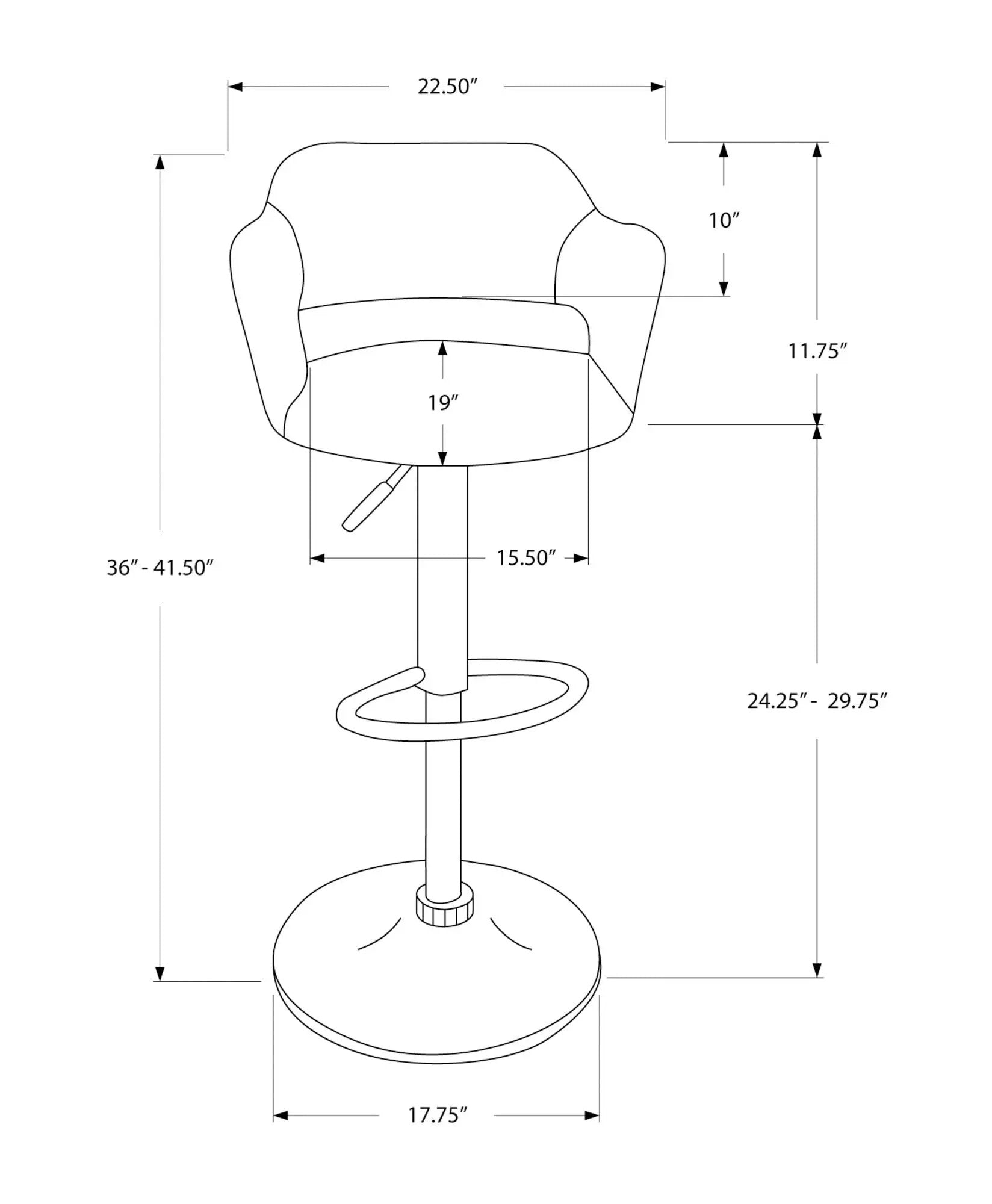 Swivel Stool Bar Height, Adjustable Versatile Seating, Contemporary & Modern by Unique Piece Furniture