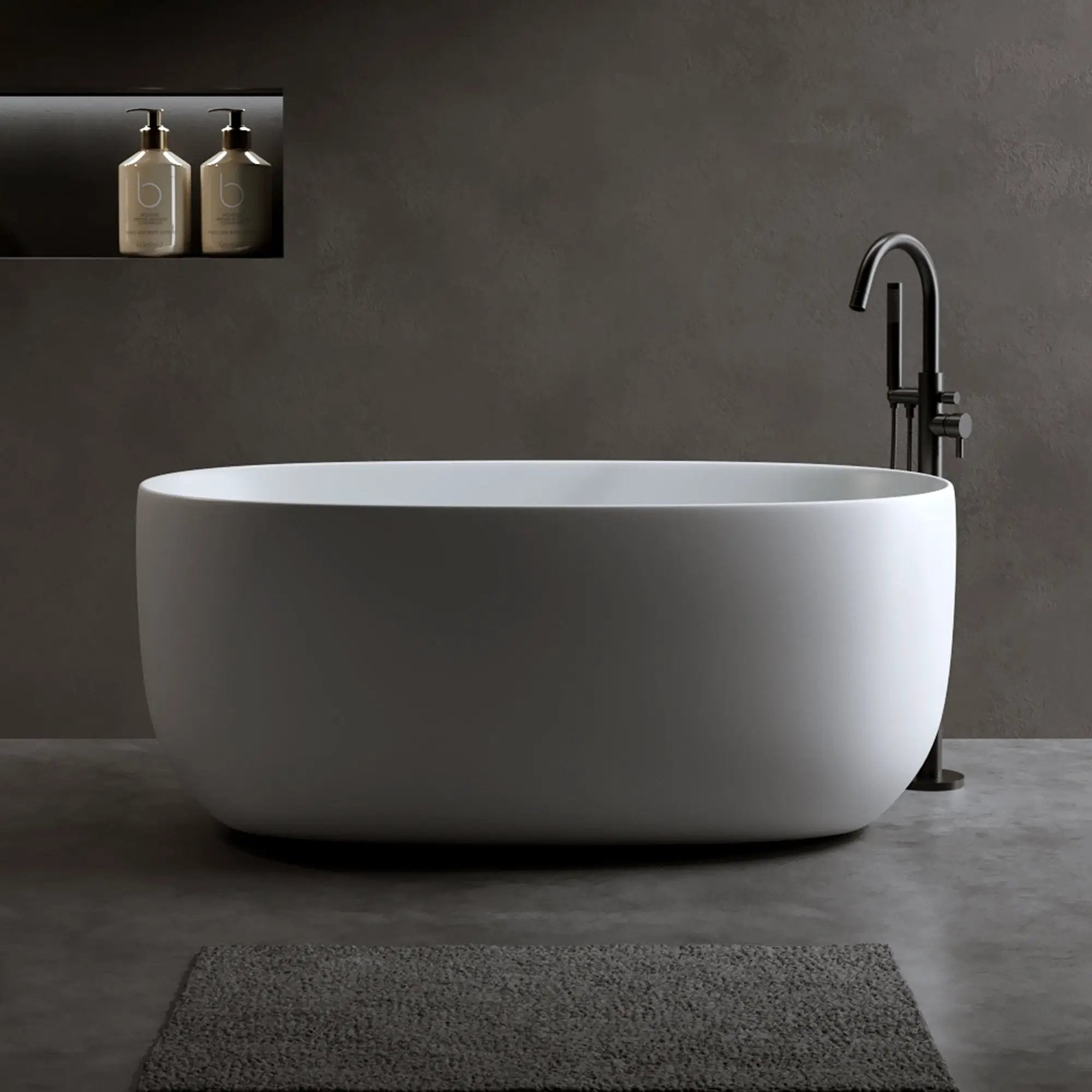 47'' Independent Solid Surface Resin Stone Bathtub by HouseOfZazla