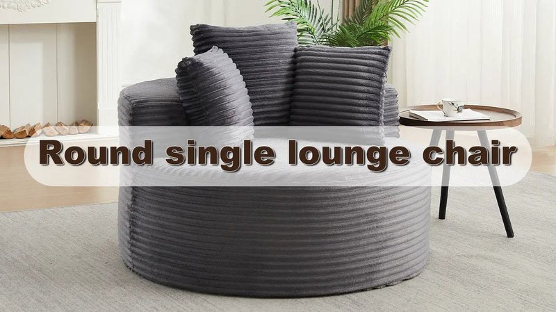 43-inch Round Corduroy Single Sofa by HouseOfZazla