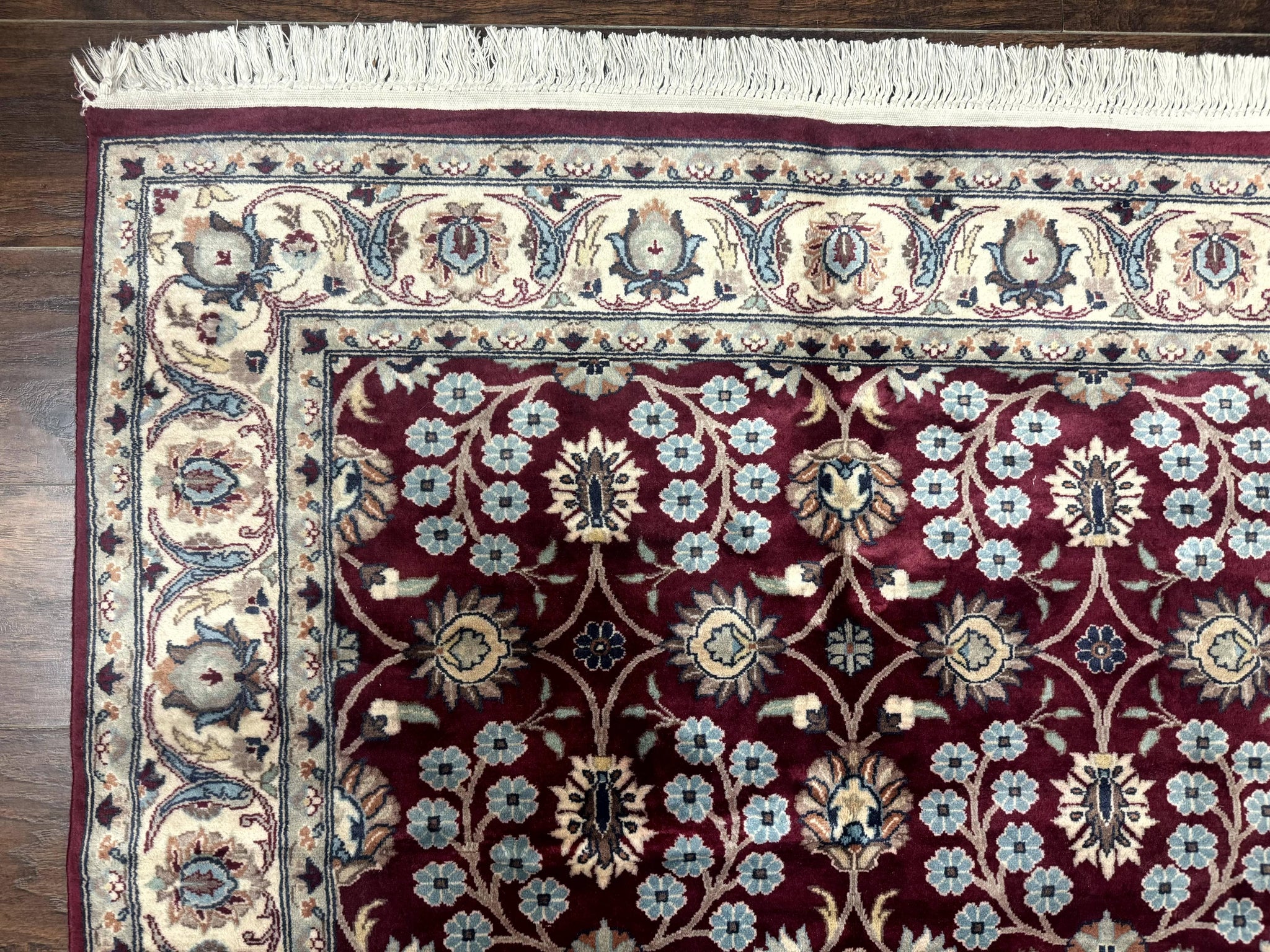 Pak Persian Rug 4x6, Floral Allover, Vintage Wool Carpet, Plum and Ivory by Jewel Rugs
