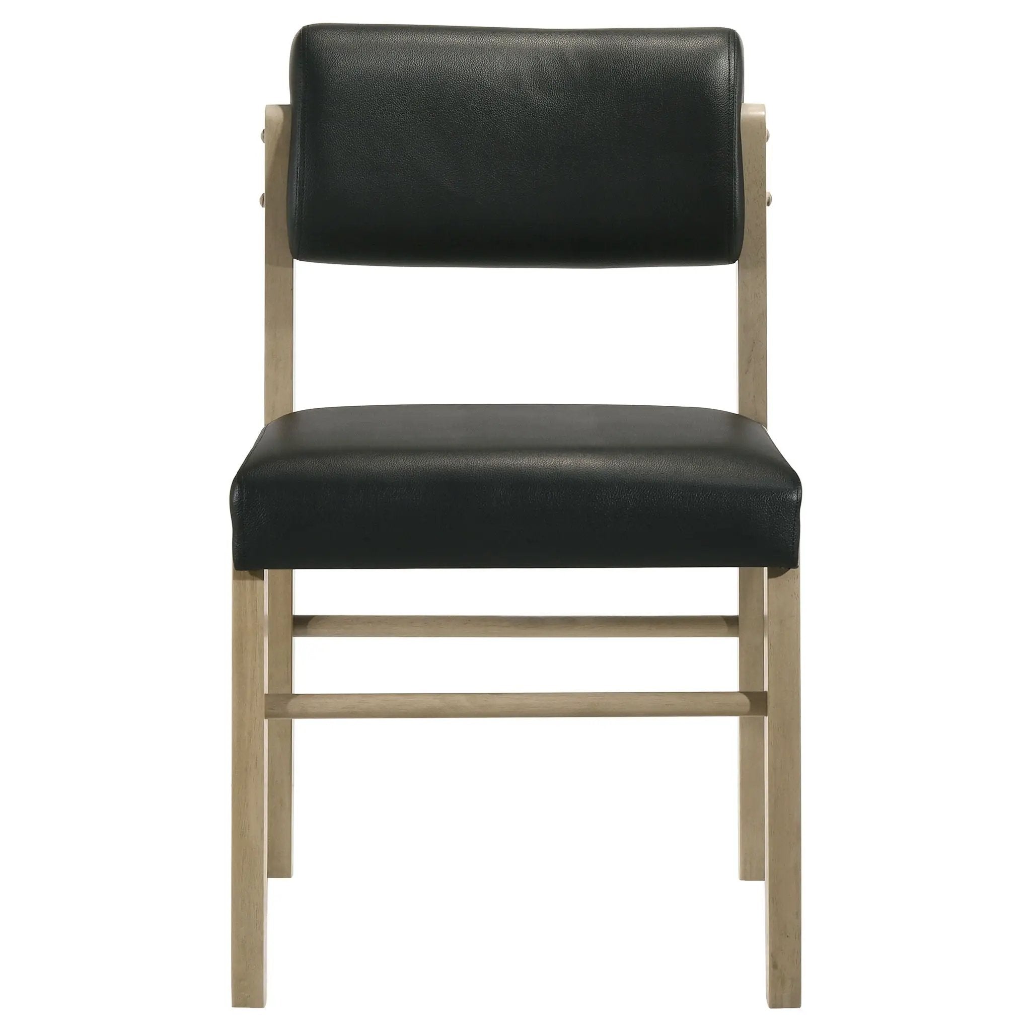 Kehoe Upholstered Dining Side Chair Black and Natural Oak (Set of 2) by Unique Piece Furniture