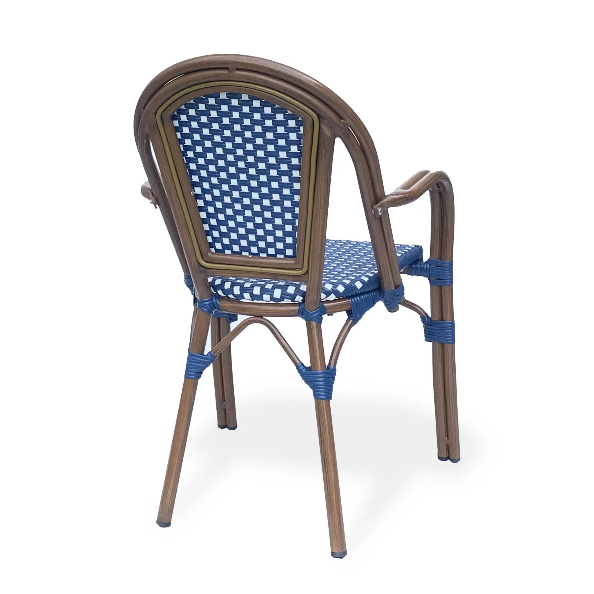 Bistro Chair With 2 Toned Checkered Pattern (Set of 2) - White / Navy by HouseOfZazla
