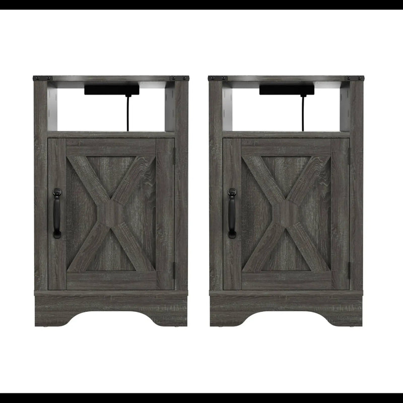 Farmhouse Nightstand, Charging Station & Storage by HouseOfZazla