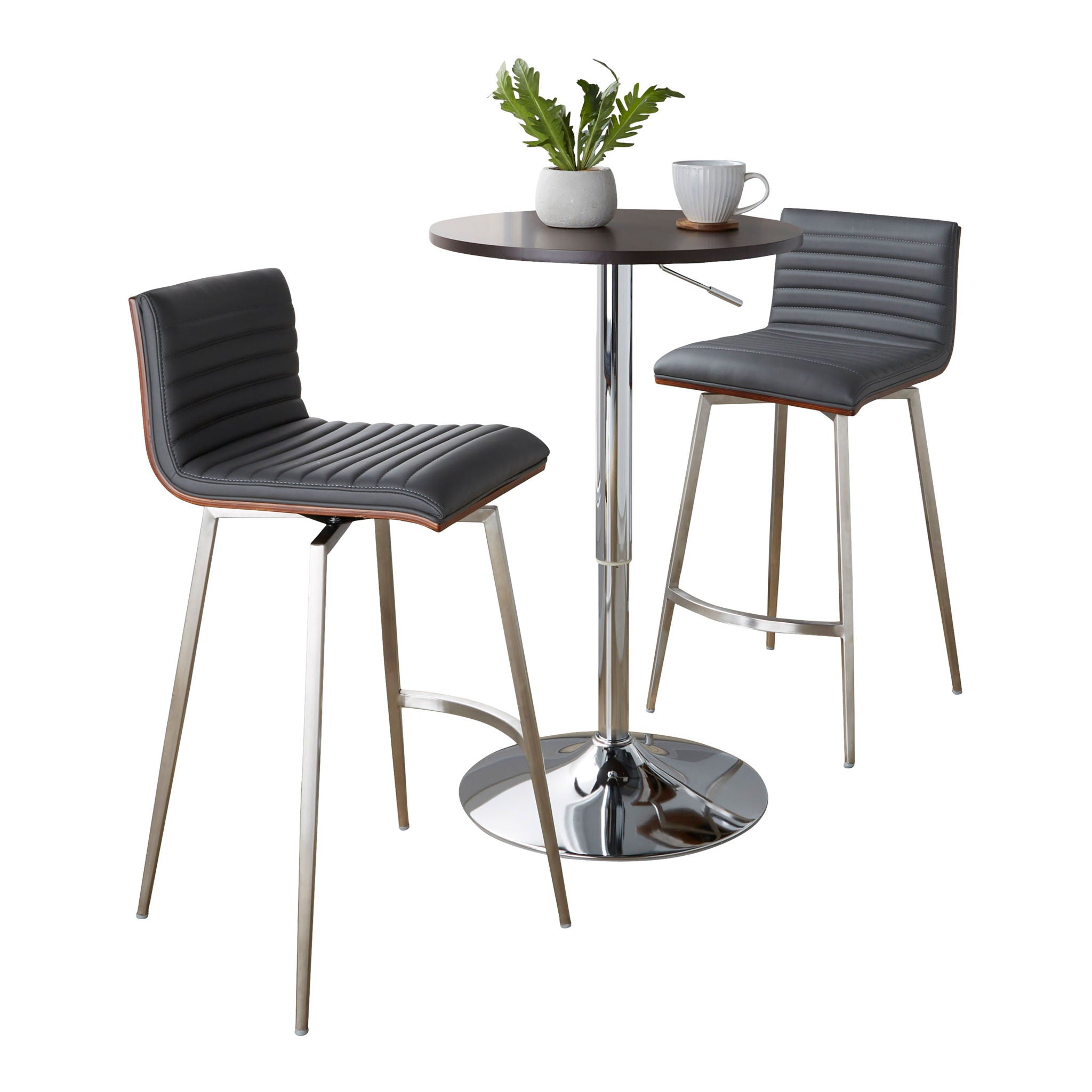 Mason - 3 Piece Swivel Mid Century Modern Counter Height Dining Set With Adjustable Table by HouseOfZazla