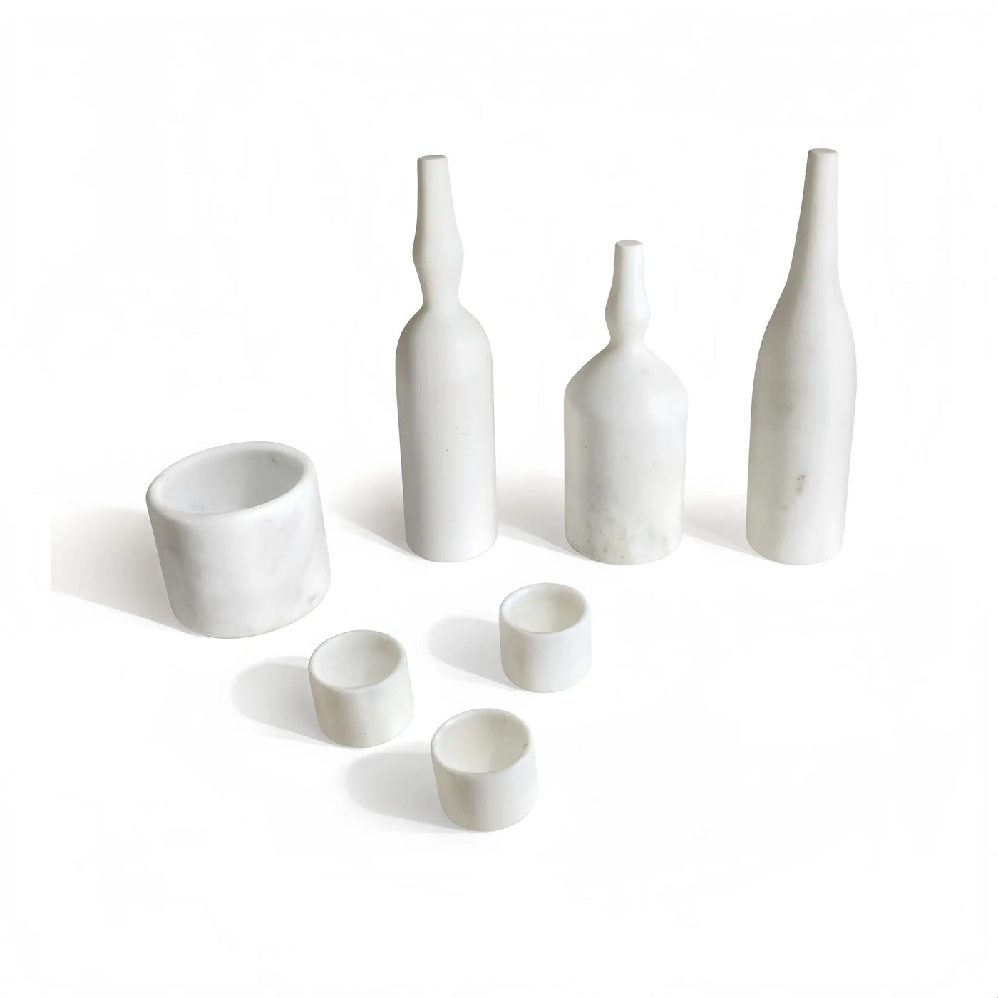 7 Pieces Luxury Natural Marble Living Room Accessories Set by Unique Piece Furniture