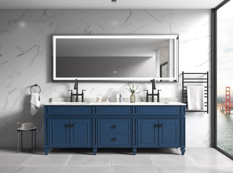 96 x 36 Inch LED Bathroom Mirror with Aluminum Frame by HouseOfZazla