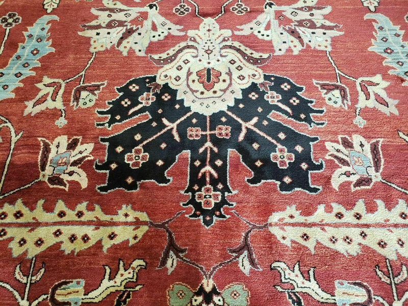 10' X 14' Vintage Hand Made Turkish Wool Rug Carpet Red Black Hand Knotted Nice by Jewel Rugs