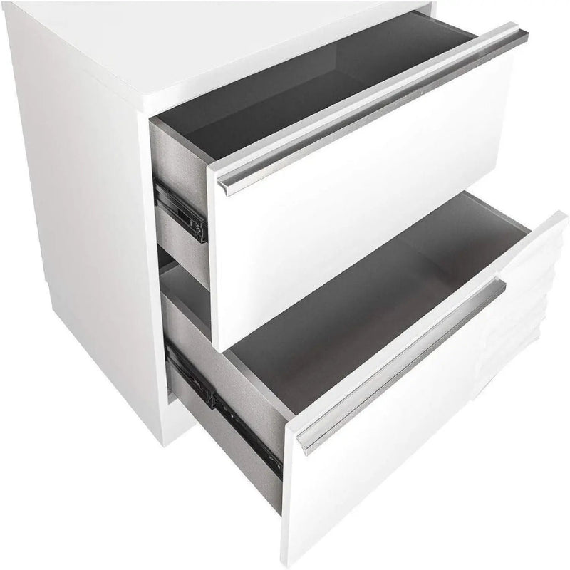 2 Drawer Nightstand, Bedside Table - White by Unique Piece Furniture