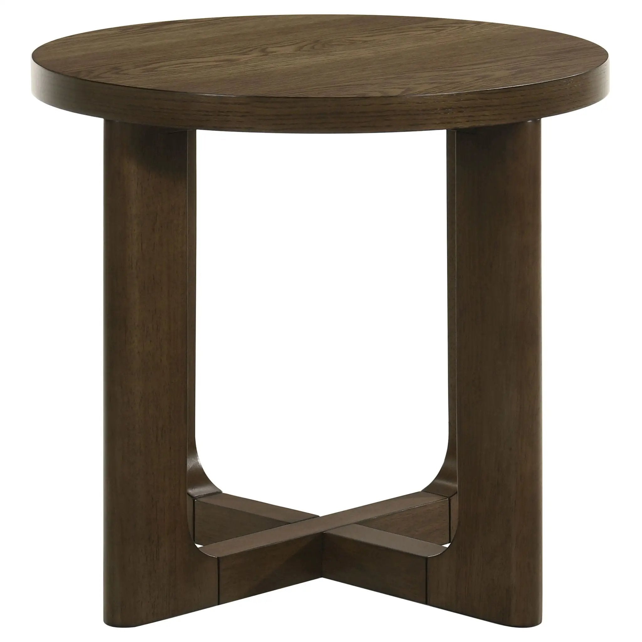 Kessler 2-piece Round Sculptural Wood Coffee Table Set Brown by Unique Piece Furniture