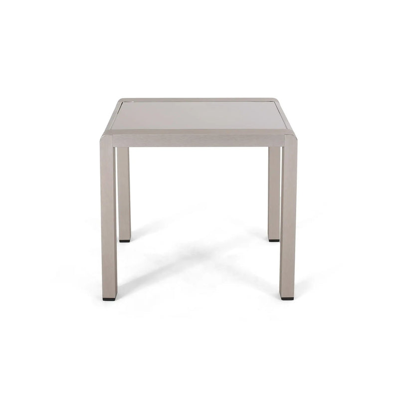 Cape Coral Contemporary Side Table With Frosted Glass Top by HouseOfZazla
