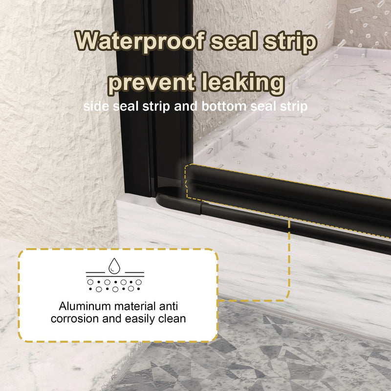 Semi Frameless Bifold Pivot Shower Door, Reversible Installation by HouseOfZazla
