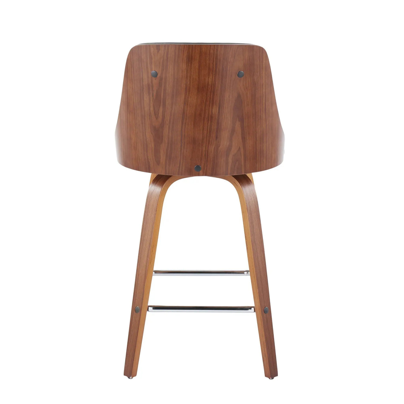 Gianna - Mid Century Modern Fixed Height Counter Stool With Swivel With Square Footrest (Set of 2) by HouseOfZazla