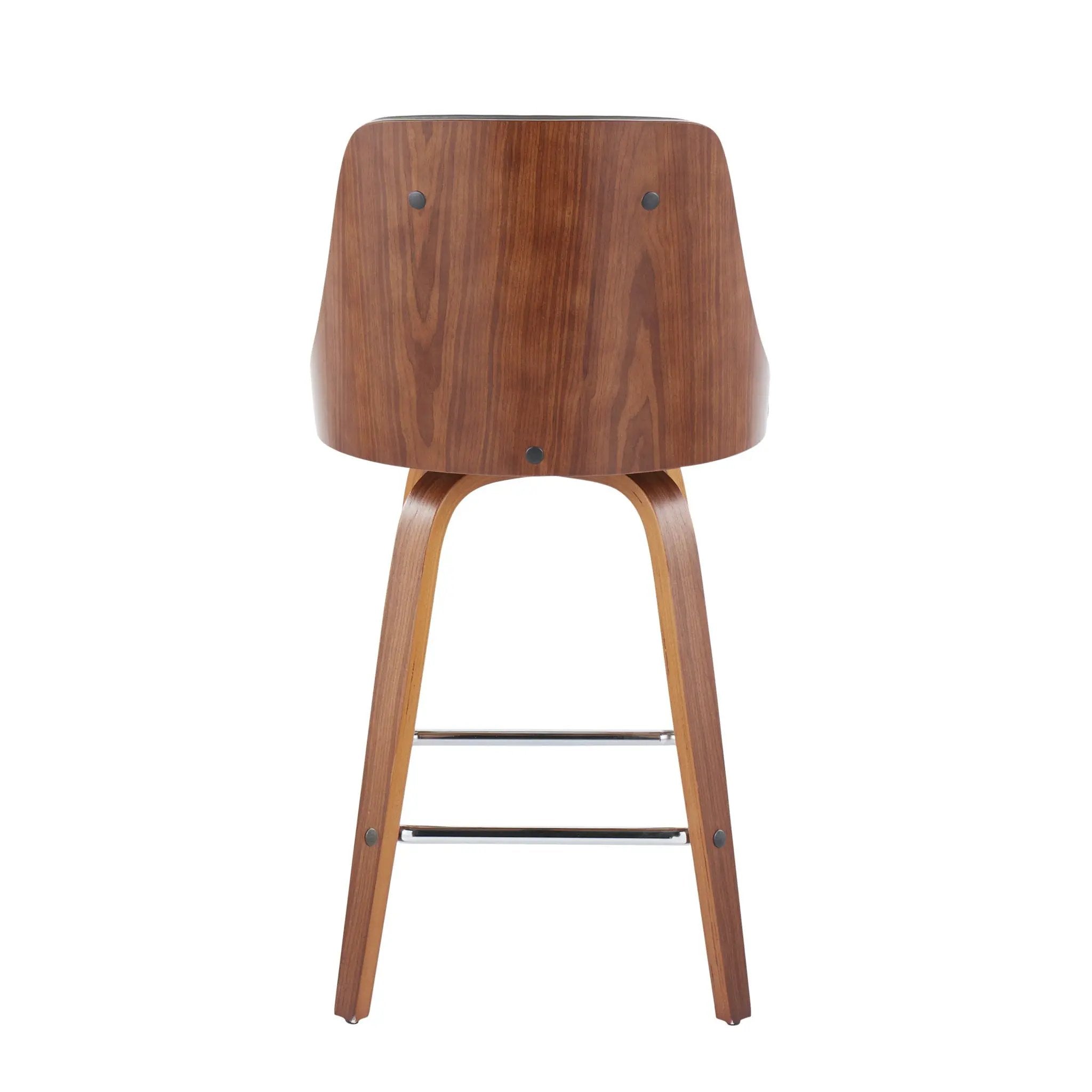 Gianna - Mid Century Modern Fixed Height Counter Stool With Swivel With Square Footrest (Set of 2) by HouseOfZazla