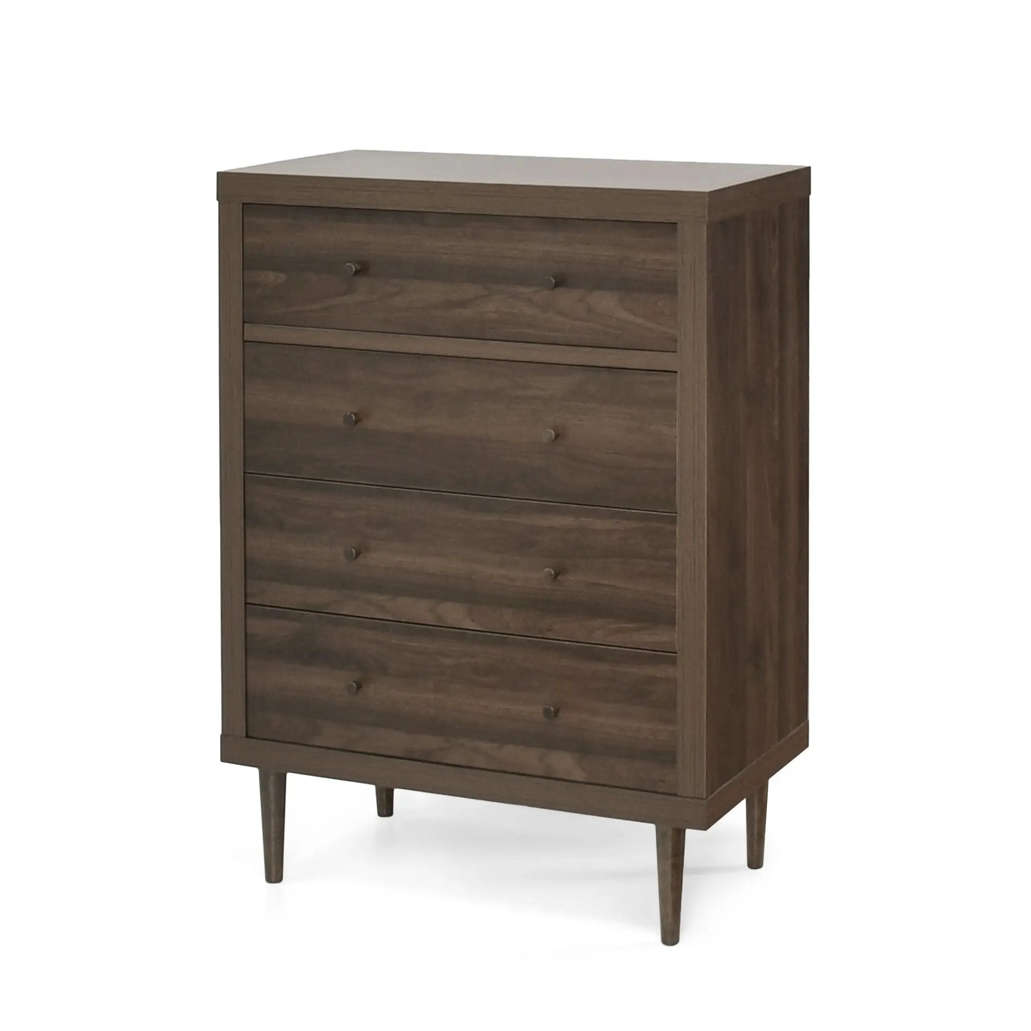 Farhart Mid Century Modern 4 Drawer Dresser - Walnut by HouseOfZazla