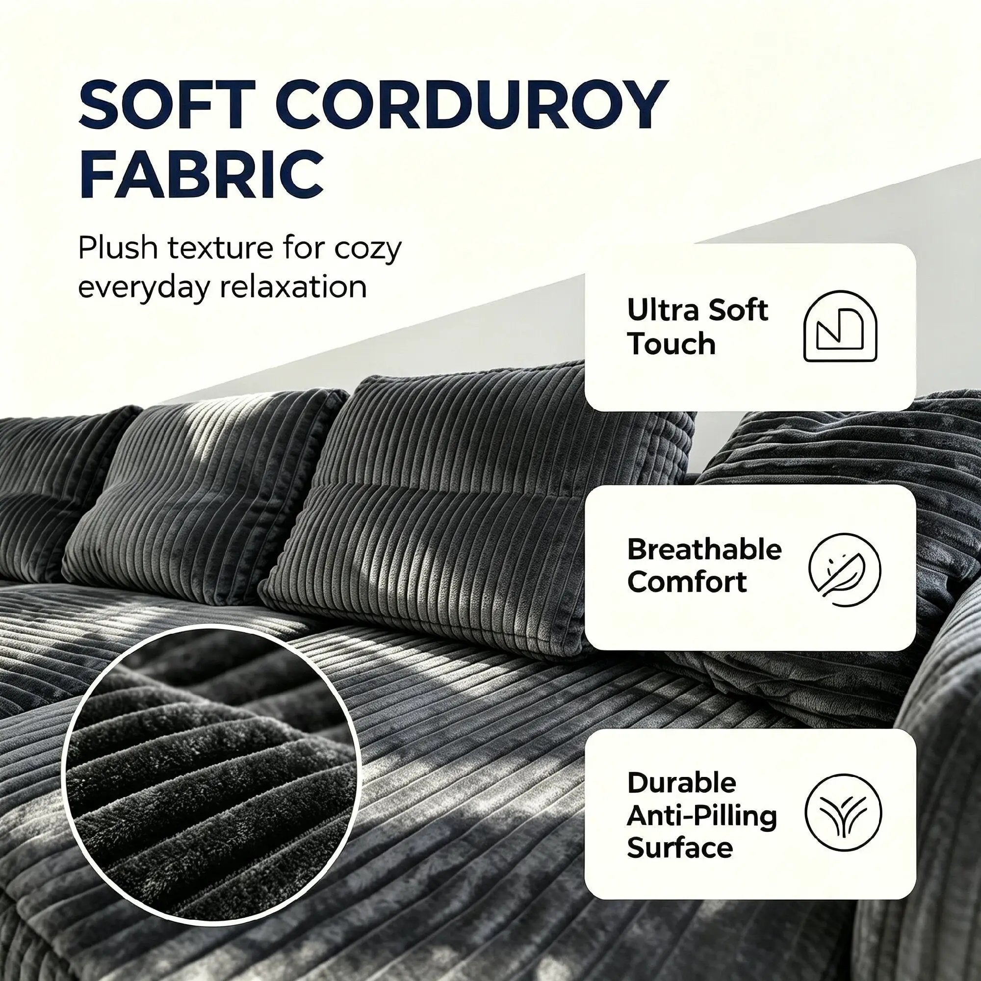 131" U-Shape Cloud Sectional Couch by HouseOfZazla
