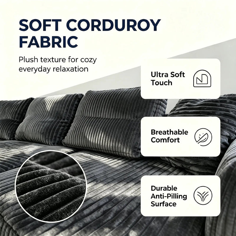 131" U-Shape Cloud Sectional Couch by HouseOfZazla