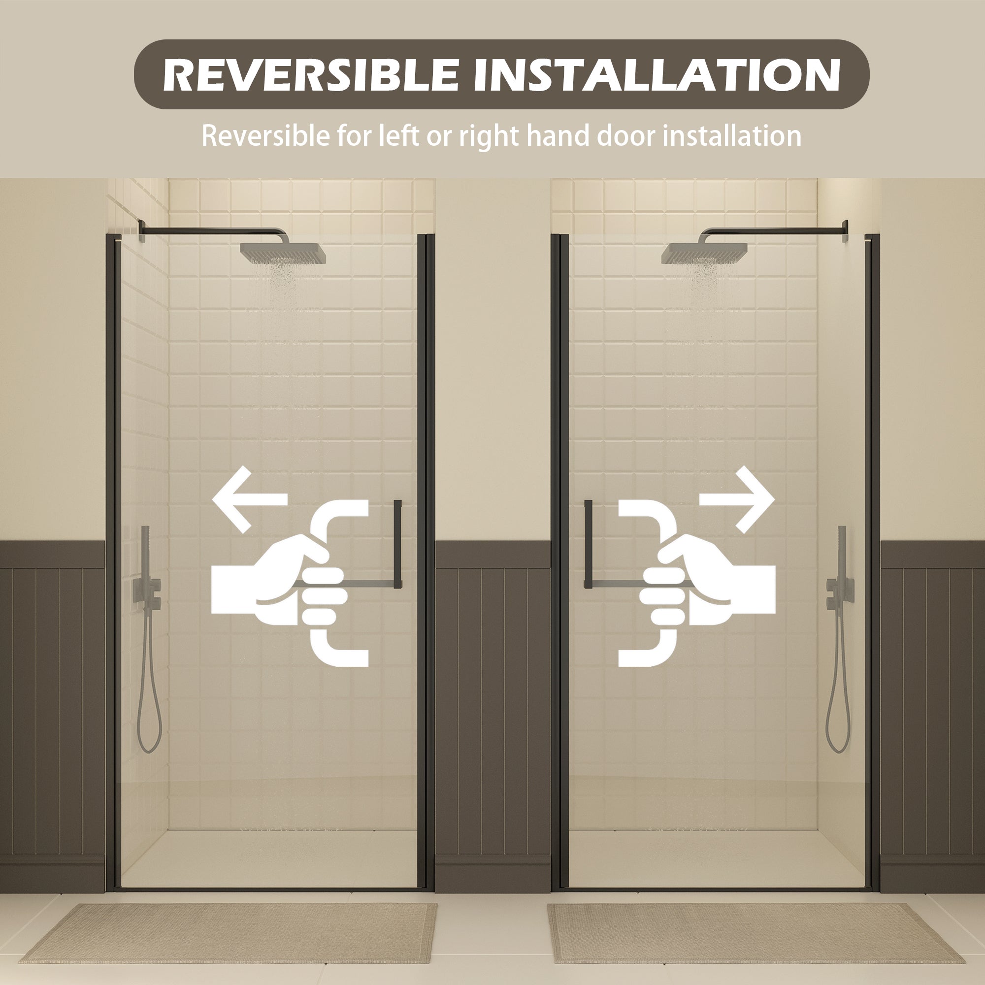 27-28" W × 72" H Frameless Pivot Shower Door by HouseOfZazla