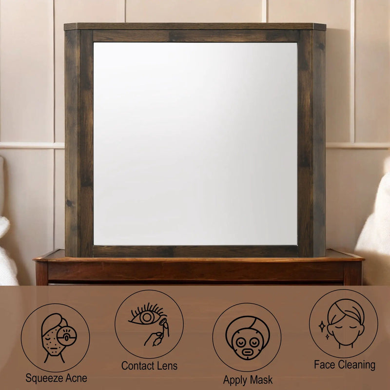 Elettra - Rustic Mirror - Walnut by Unique Piece Furniture