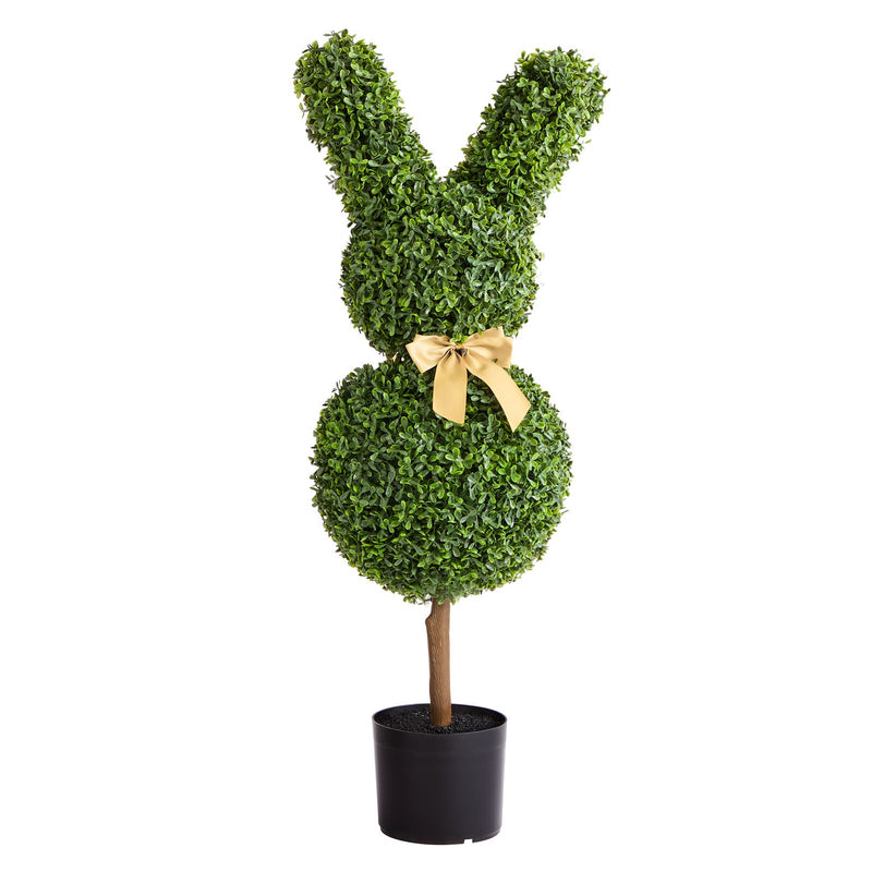 Artificial Topiary Bunny-Shape Boxwood Ball Set with Realistic Faux Foliage - Green, photo 9 of 10