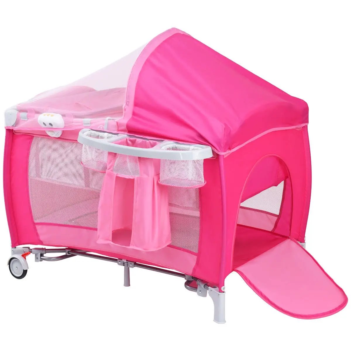 Foldable Baby Crib Playpen with Mosquito Net and Bag by DirectDeals