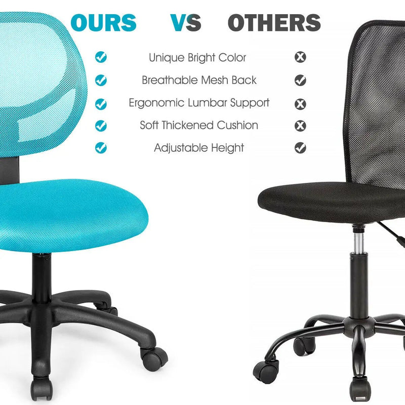 Low-back Computer Task Chair with Adjustable Height and Swivel Casters by DirectDeals