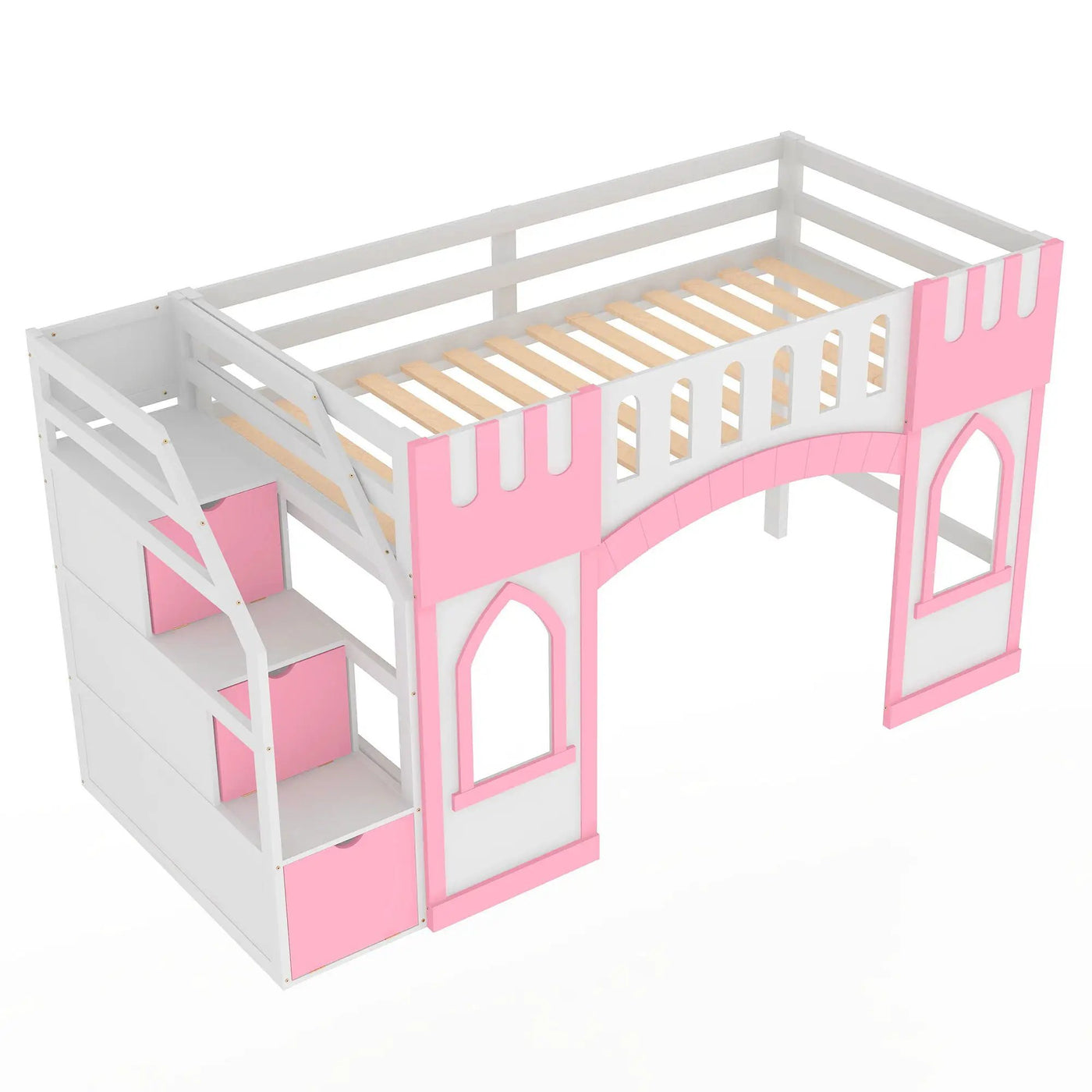 Loft Bed With Storage Staircase And Windows by HouseOfZazla