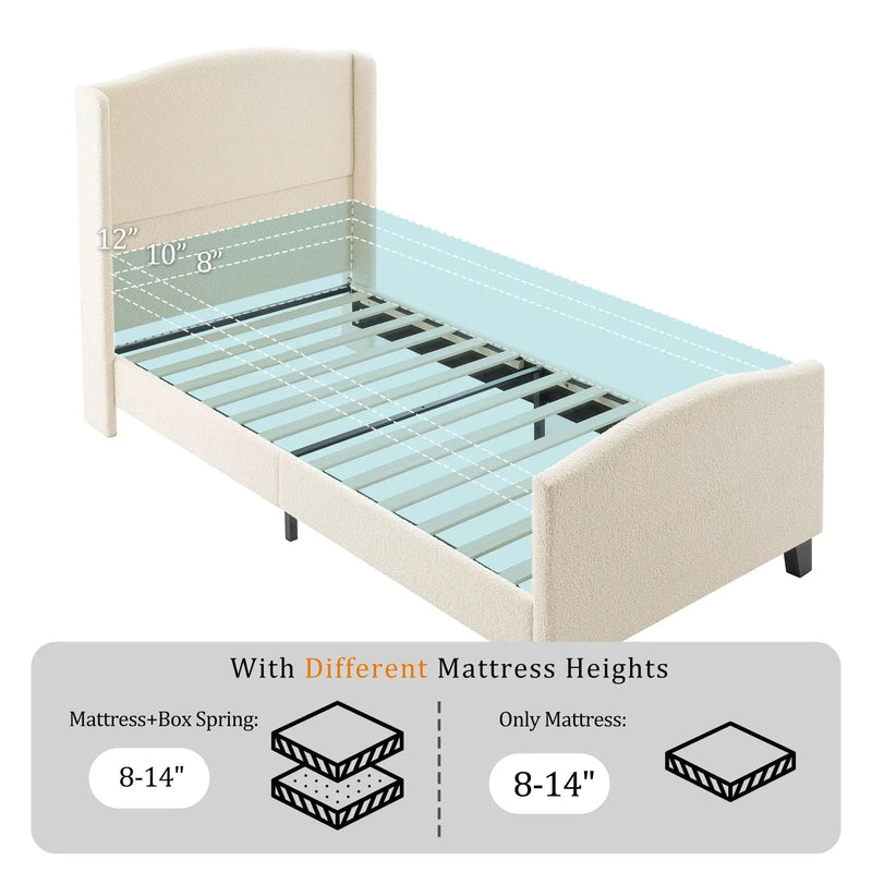 Platform Bed Frame With Tall Headboard And High Footboard by HouseOfZazla