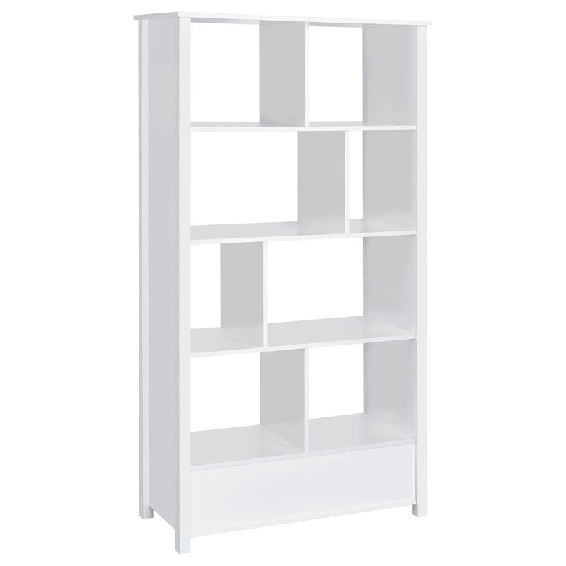 Dylan 68-inch 4-shelf Storage Bookshelf White High Gloss by Unique Piece Furniture