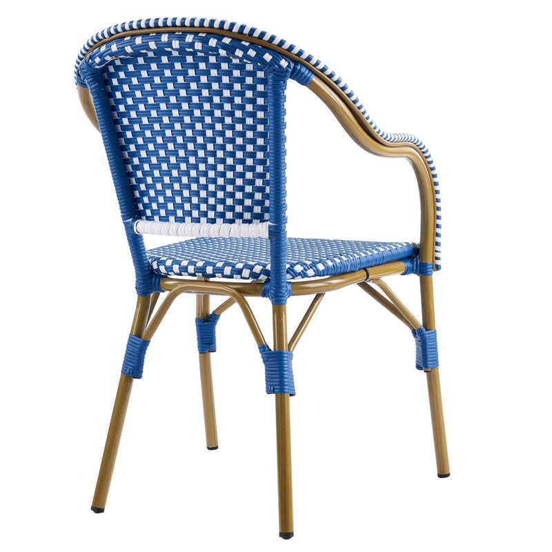 Outdoor Bistro Chairs Set of 2 with Aluminum Frame and PP Rattan by HouseOfZazla