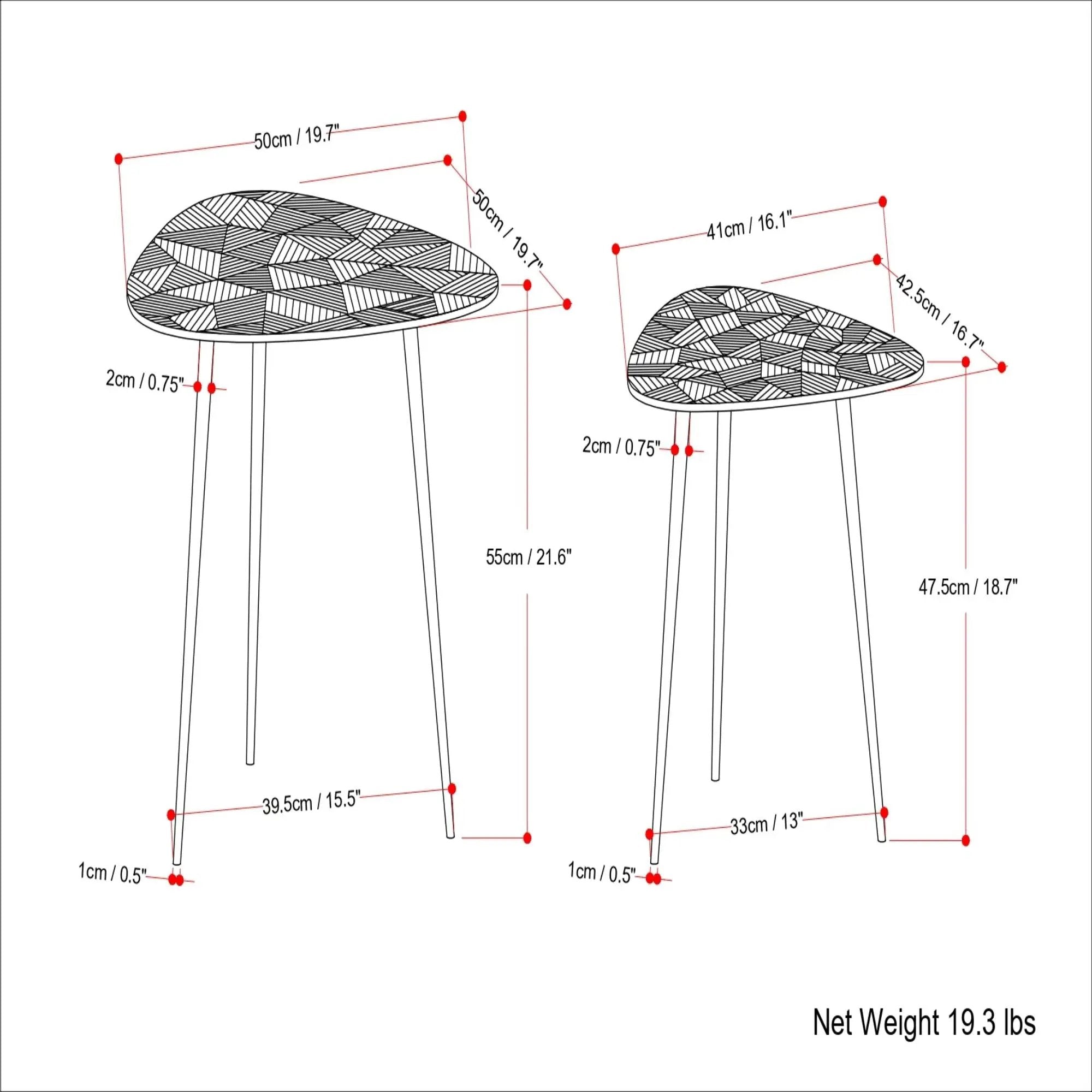 Shelton - 2 Piece Metal Nesting Table - Nickel by HouseOfZazla