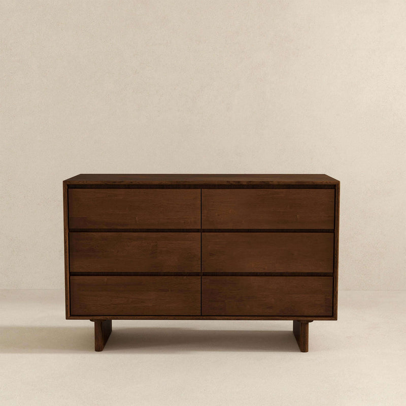 Brown Mid-Century Dresser with 6 Drawers - Solid Wood, photo 10 of 12
