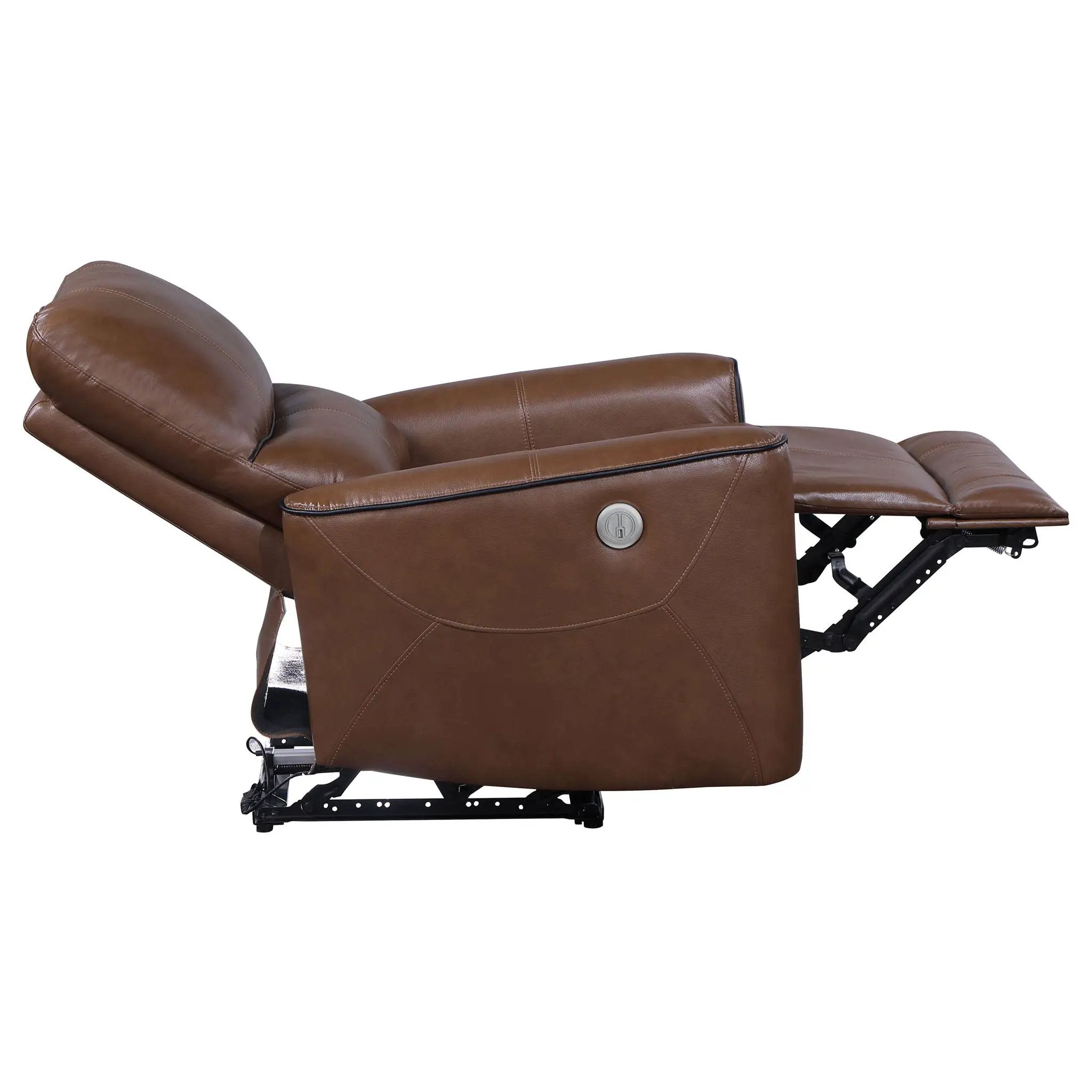 Greenfield Upholstered Power Recliner Chair Saddle Brown by Unique Piece Furniture
