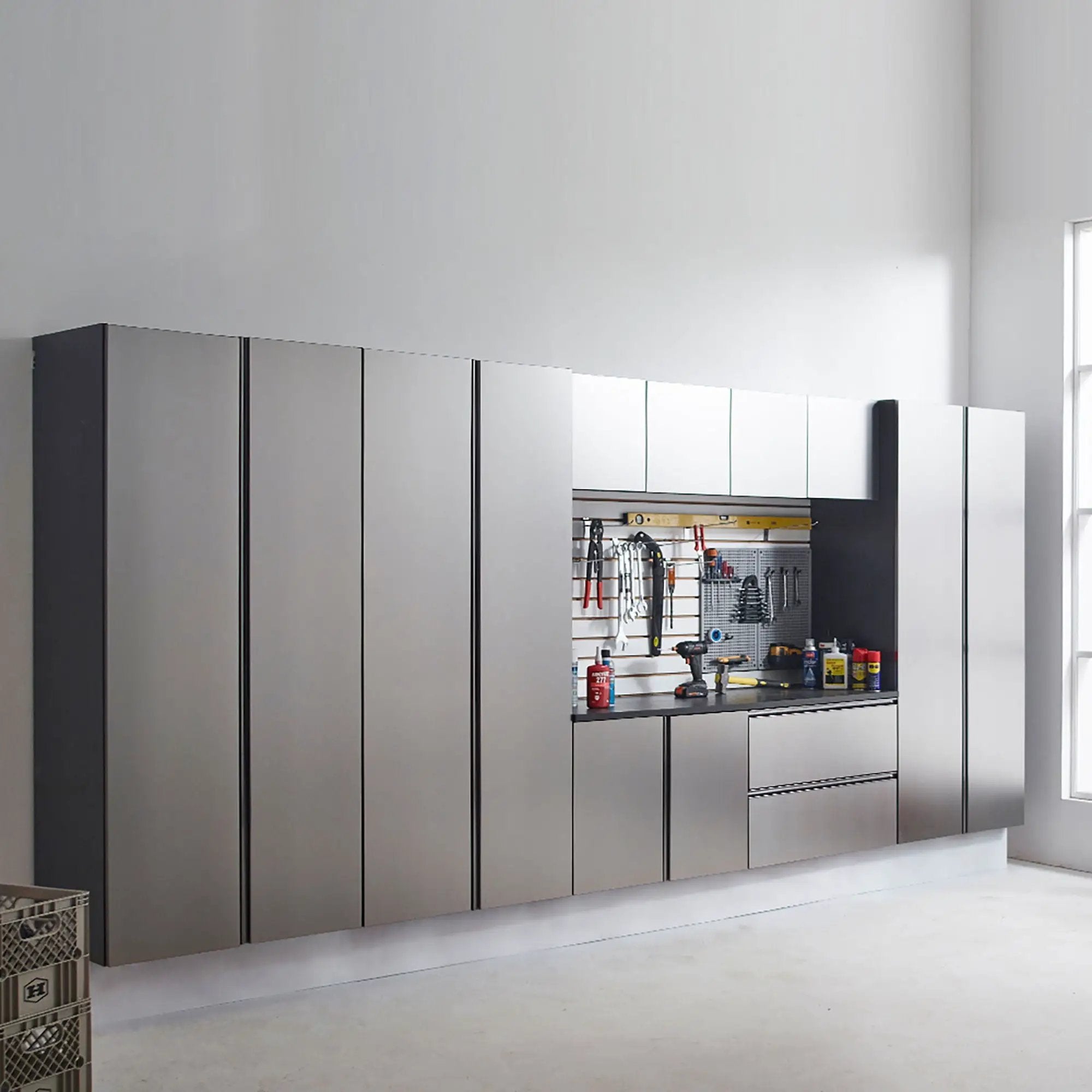 Nova Series - Wall Mounted Garage Cabinet - Dark Gray by HouseOfZazla