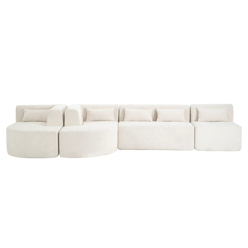 Upholstered Sofa Free Combined Sofa Couch With 2 Chaise Lounge And Five Back Pillows For Living Room by HouseOfZazla