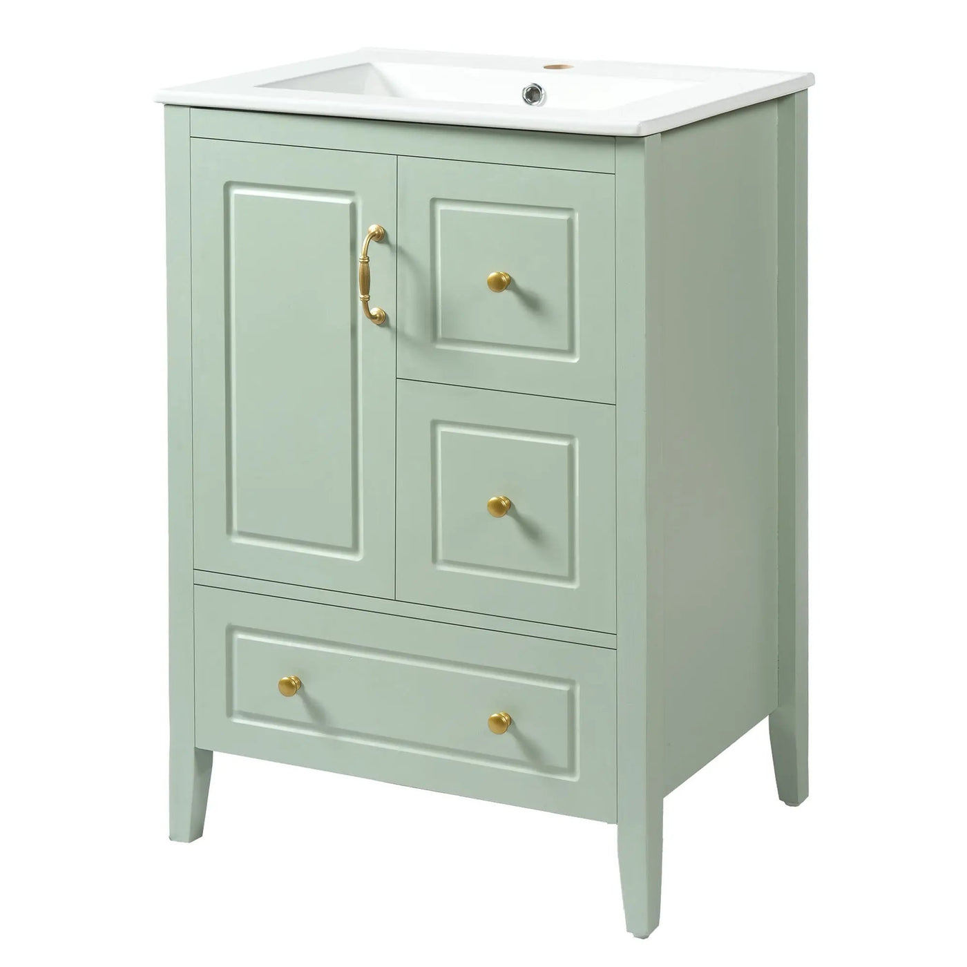 Retro Bathroom Vanity With Sink, Soft Closing Cabinet & Drawers by HouseOfZazla