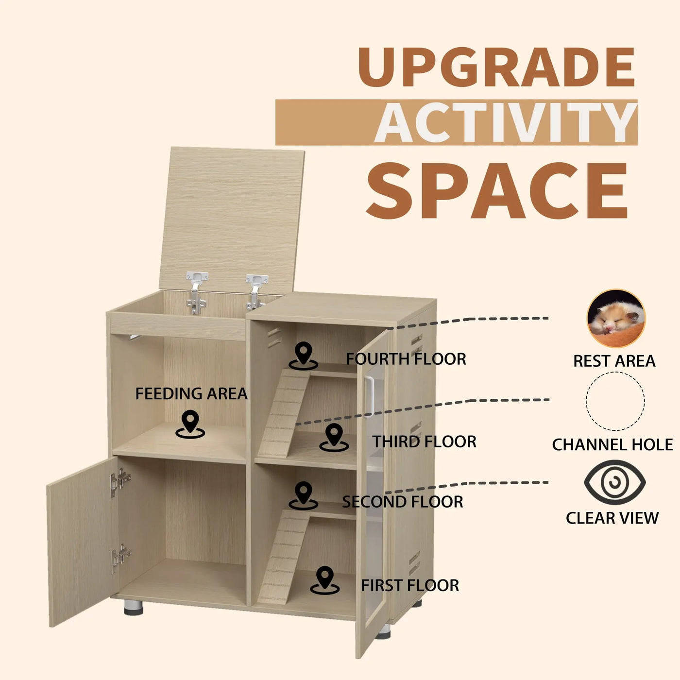 4 Tier Hamster Cage With Acrylic Windows And Storage Cabinet by HouseOfZazla