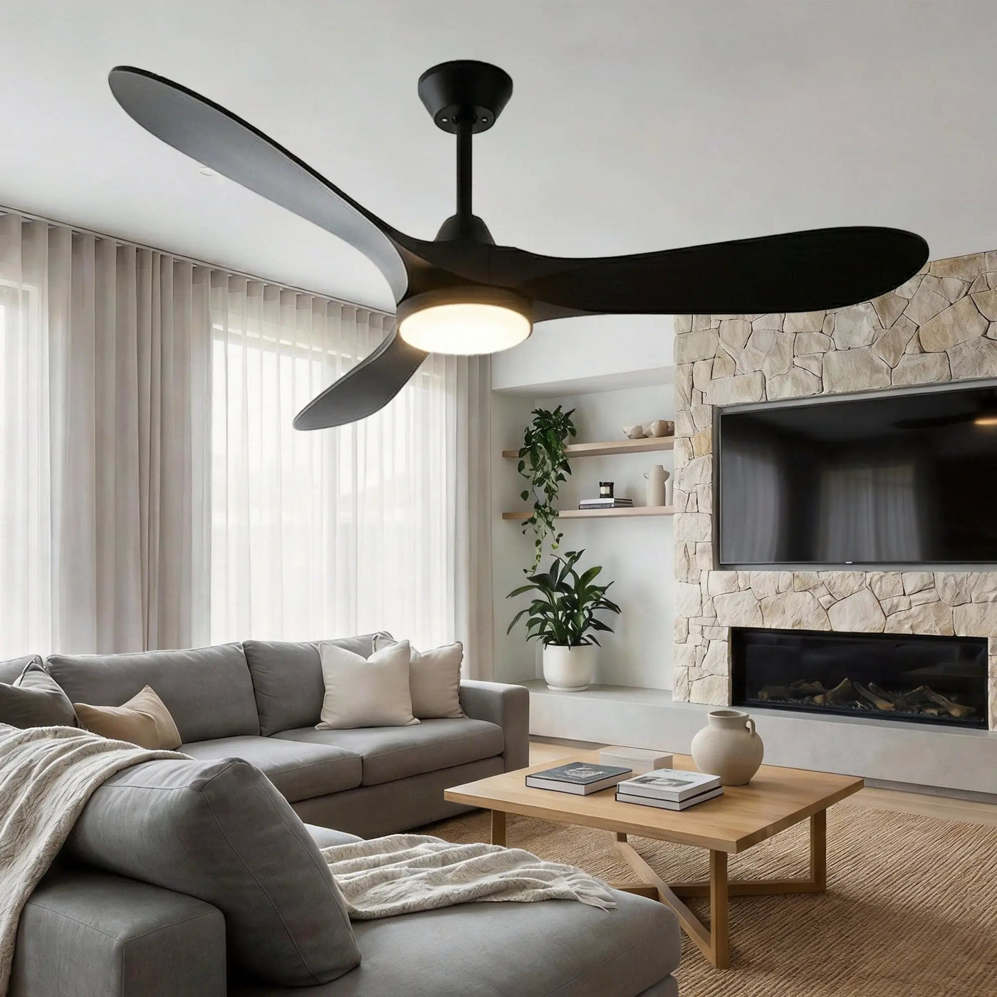 Ceiling Fans with Lights and Remote Control, 52 Inch by HouseOfZazla