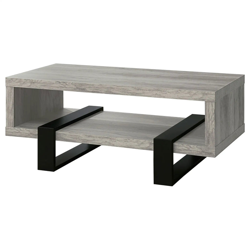 Dinard Engineered Wood Cocktail Coffee Table Grey Driftwood by Unique Piece Furniture