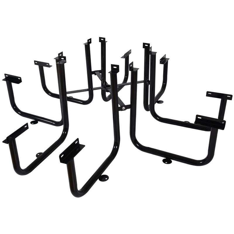 Square Outdoor Steel Picnic Table, With Umbrella Pole by Unique Piece Furniture