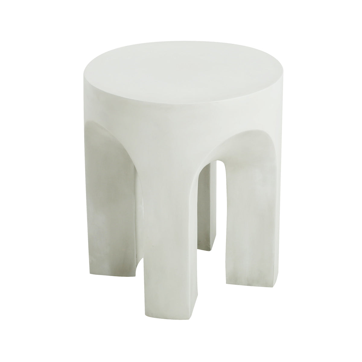 Outdoor MGO Round Top Side Table with Stable Four-Leg Design - Antique White, photo 3 of 10