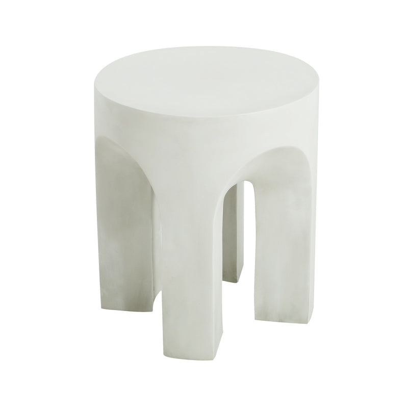 Outdoor MGO Round Top Side Table with Stable Four-Leg Design - Antique White, photo 3 of 10