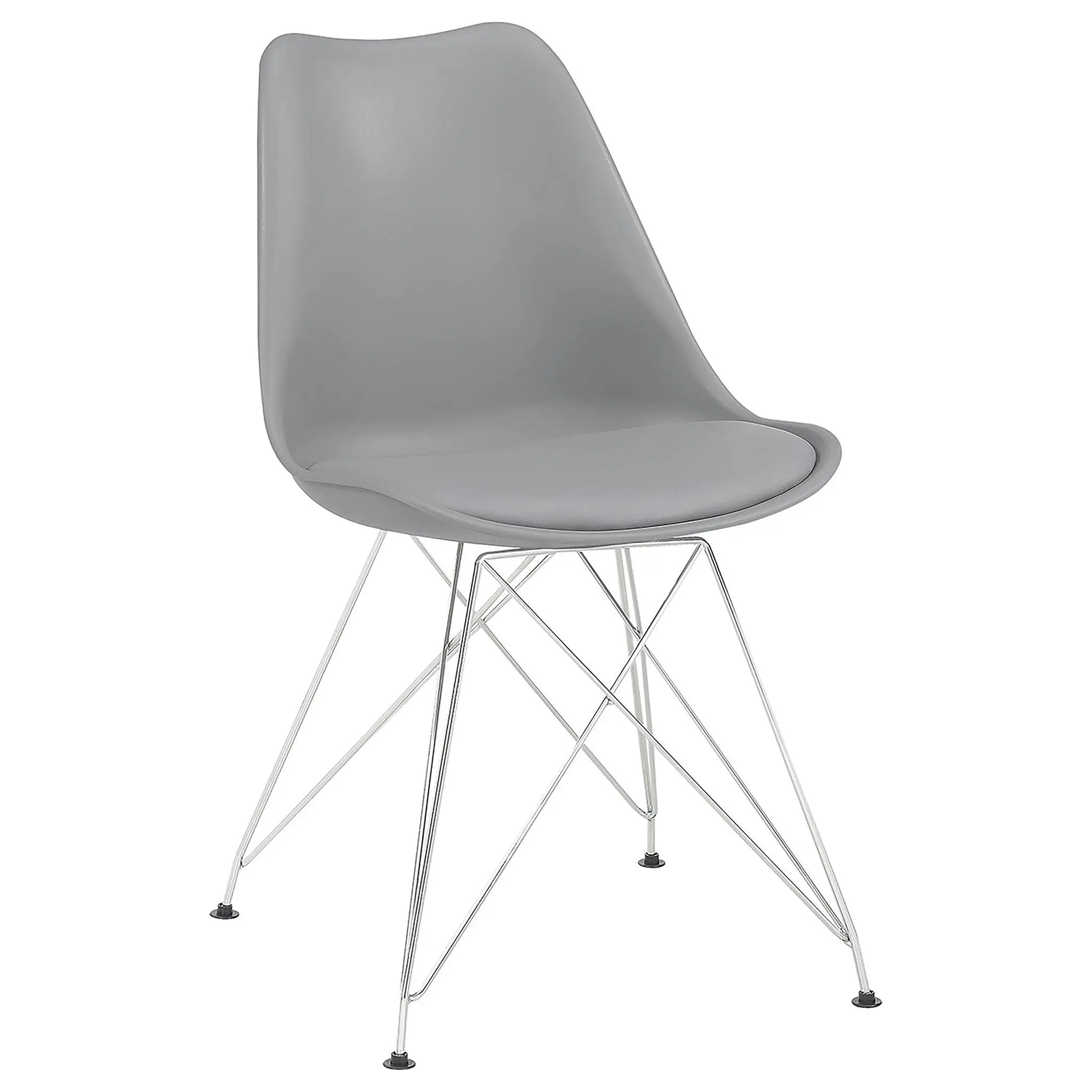 Padded Side Chair And Soft Upholstered Seat (Set of 2) - Gray by HouseOfZazla