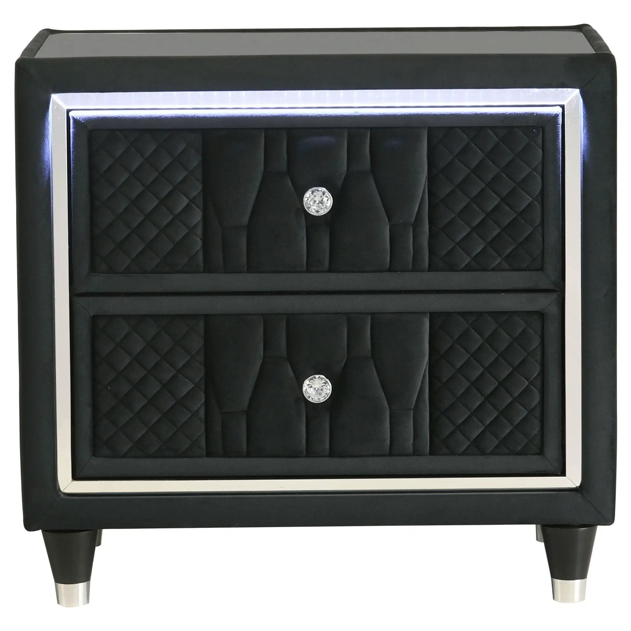 Lorient 2-drawer LED Nightstand with USB Black by Unique Piece Furniture