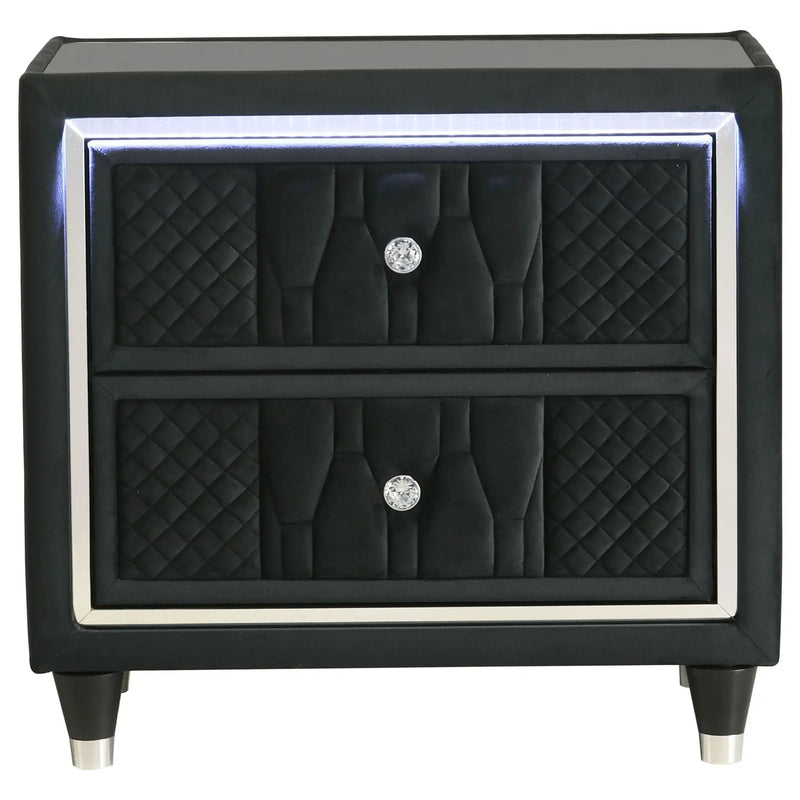 Lorient 2-drawer LED Nightstand with USB Black by Unique Piece Furniture