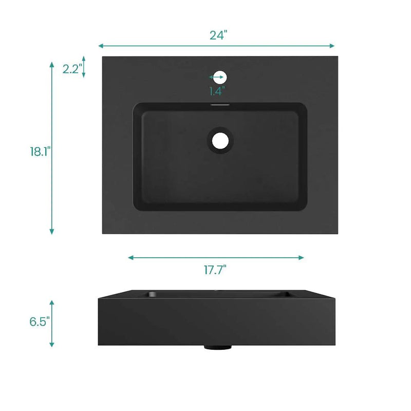 BB02-24-109 Integrated Engineered Solid Surface Basin Matt by HouseOfZazla