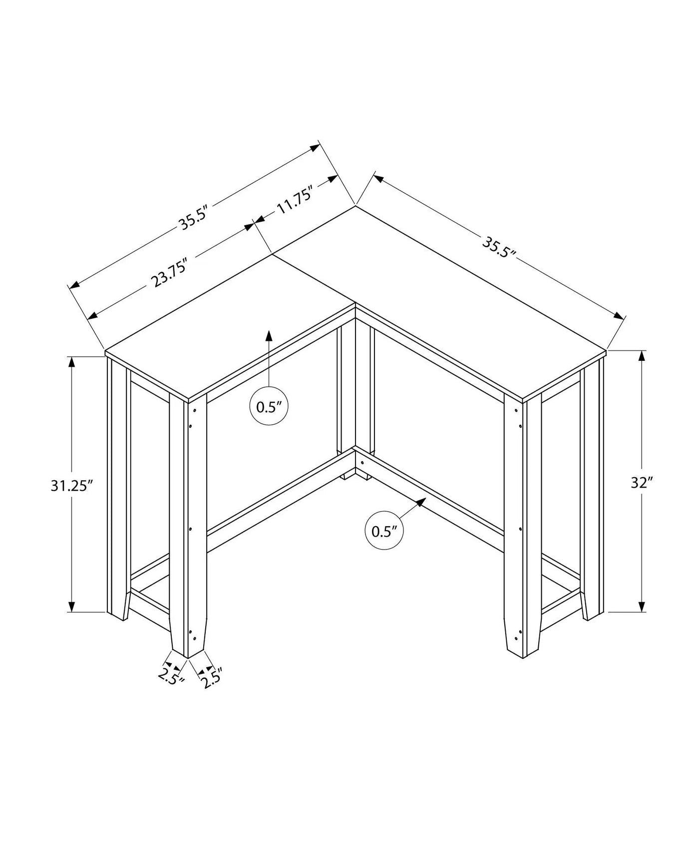 Corner Accent Console Table for Entryway by HouseOfZazla