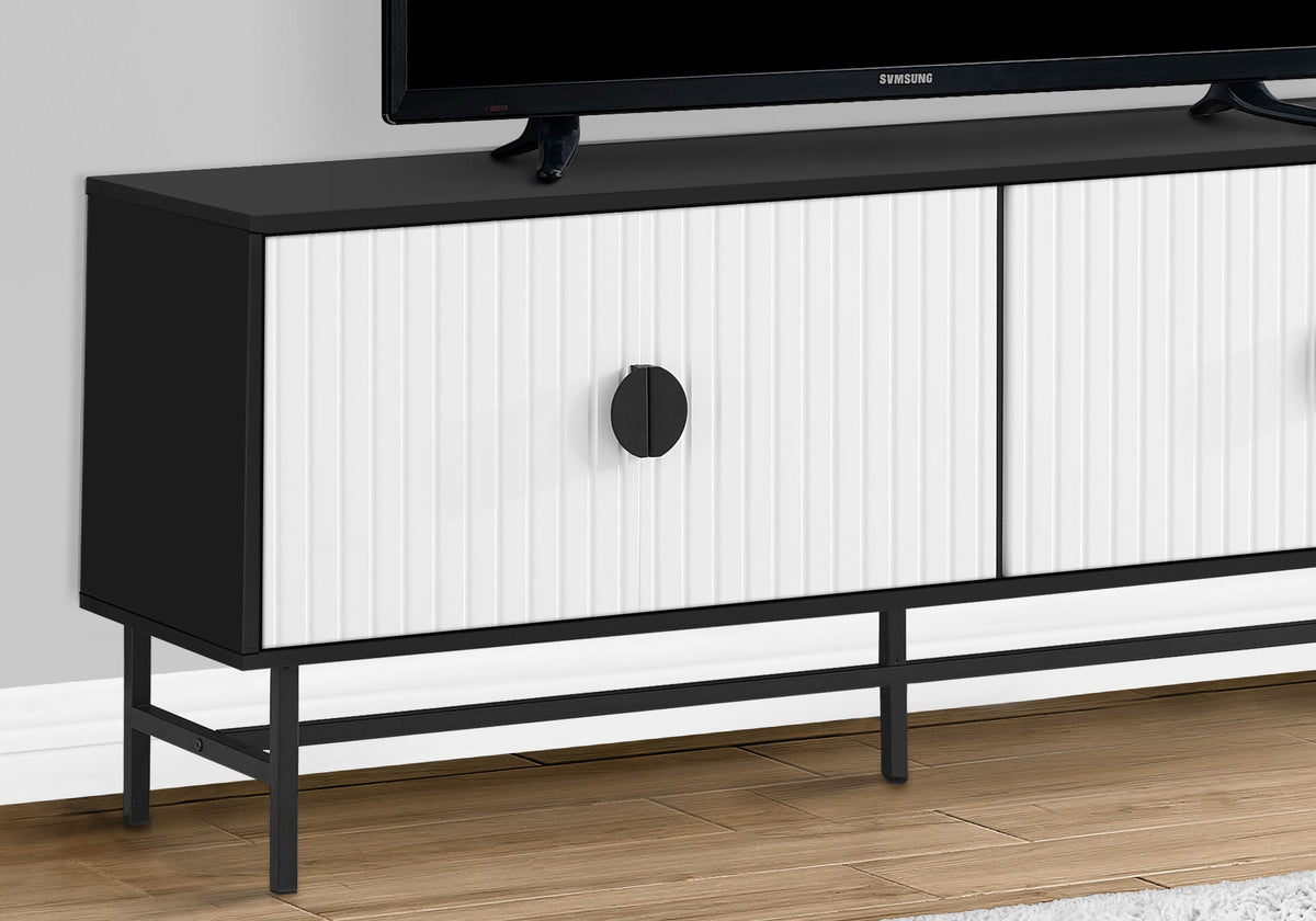 Contemporary TV Stand Console with Storage - Black or White, photo 4 of 8