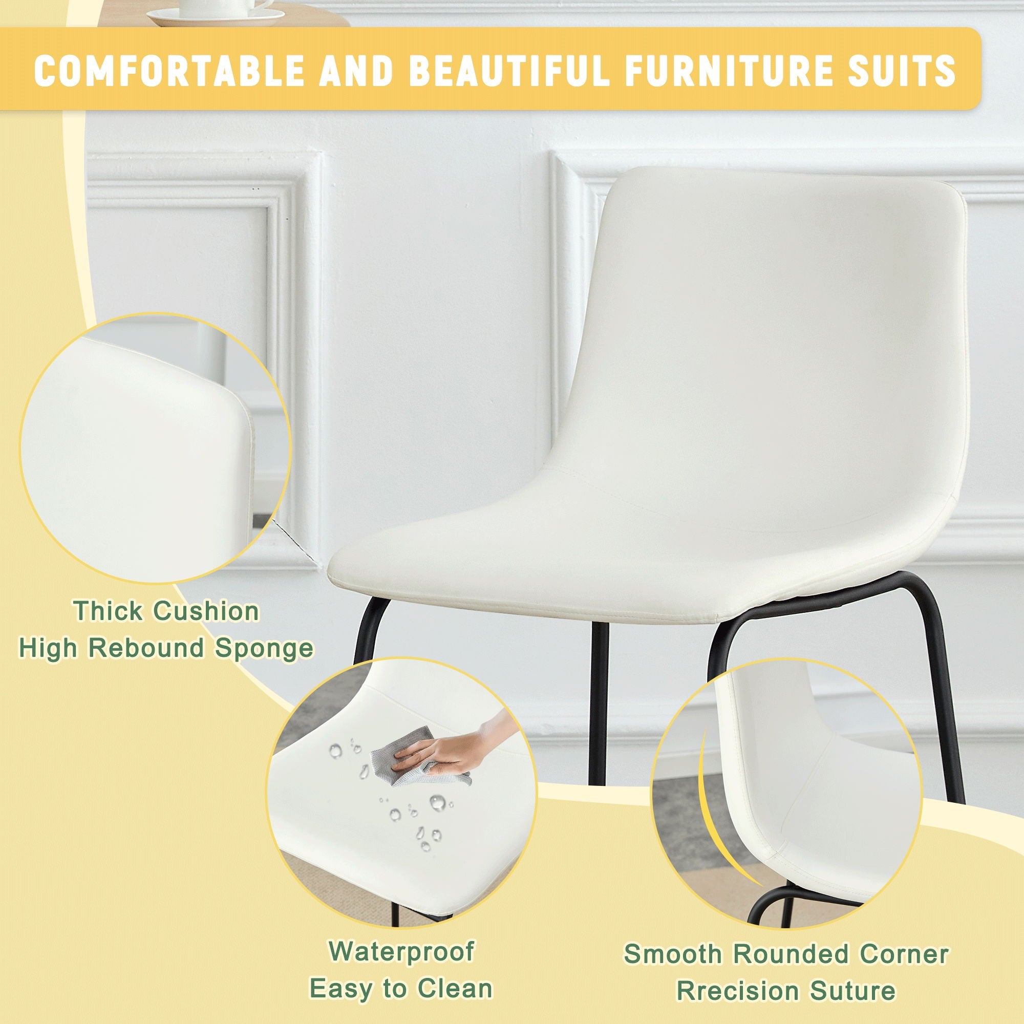Retro Bar Chairs, Comfortable Stools (Set of 2) by HouseOfZazla