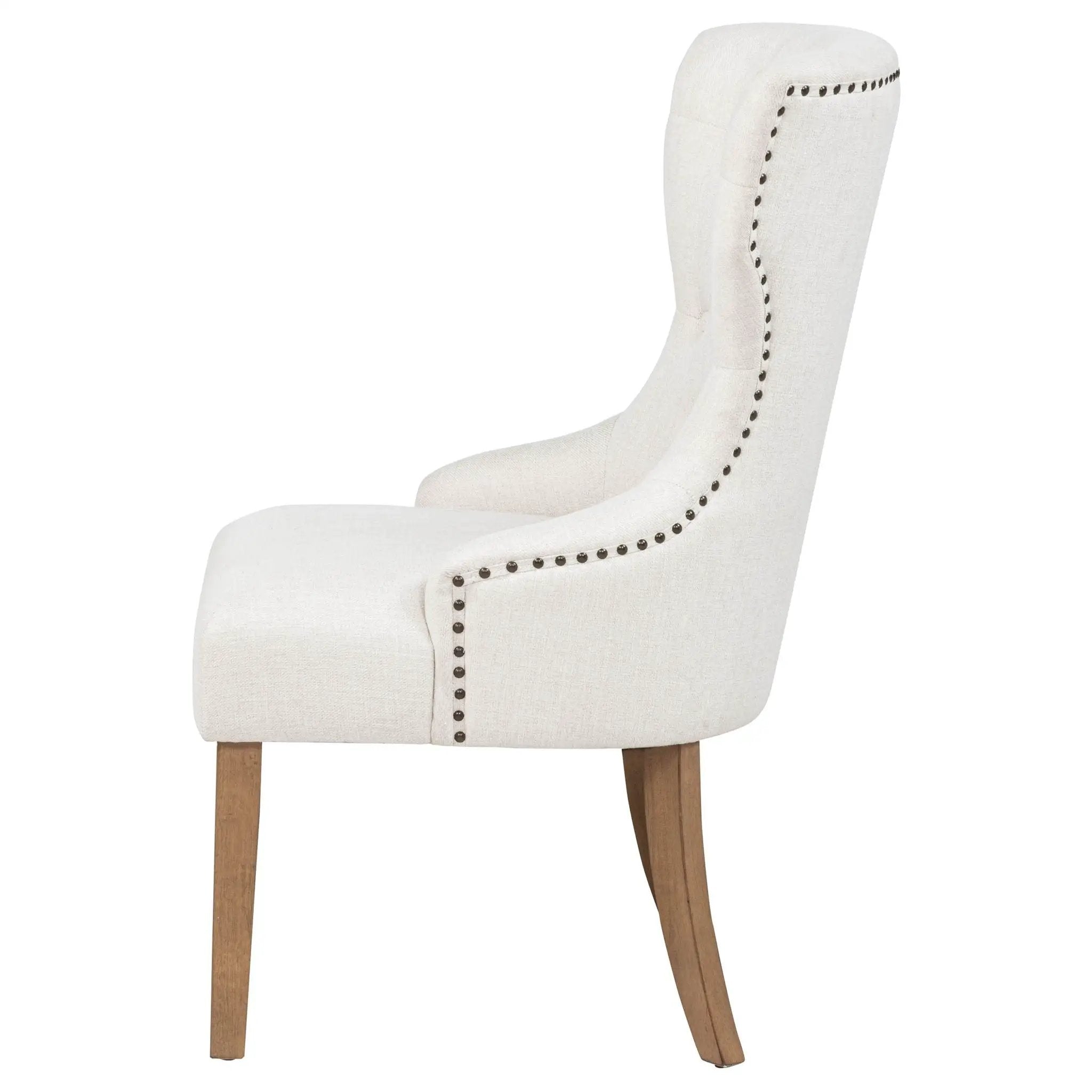 Baney Fabric Upholstered Dining Side Chair Beige and Rustic Grey by Unique Piece Furniture